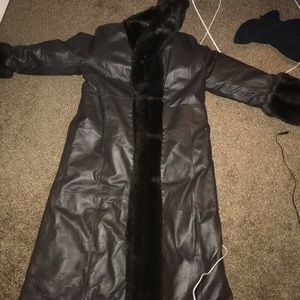 Excelled Reversible Dark Chocolate Brown Genuine Leather to Luxurious Mink Coat